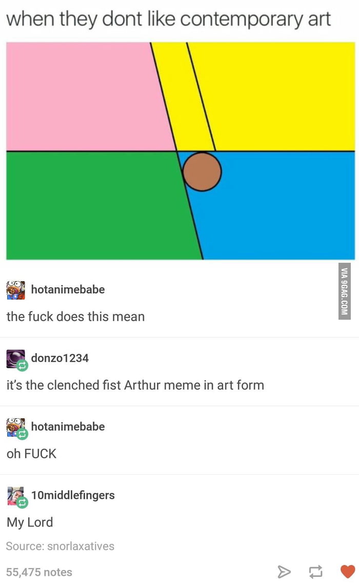 Clinched Fist Arthur Meme In Art Form 9GAG