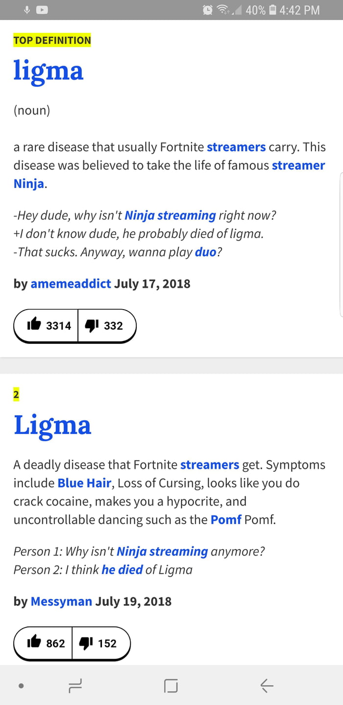 this is literally the definition of ligma - fortnite noun