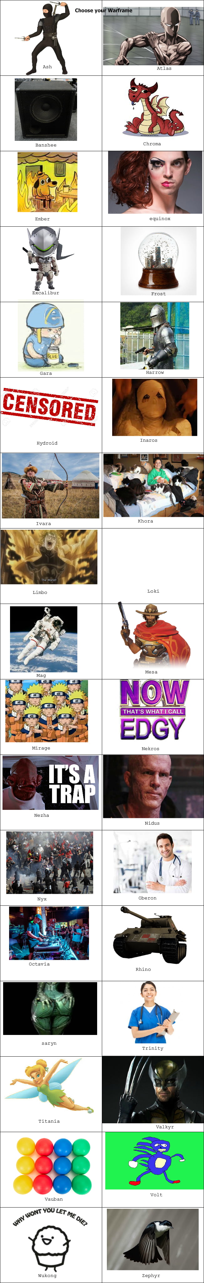 All Warframes in a nutshell - 9GAG