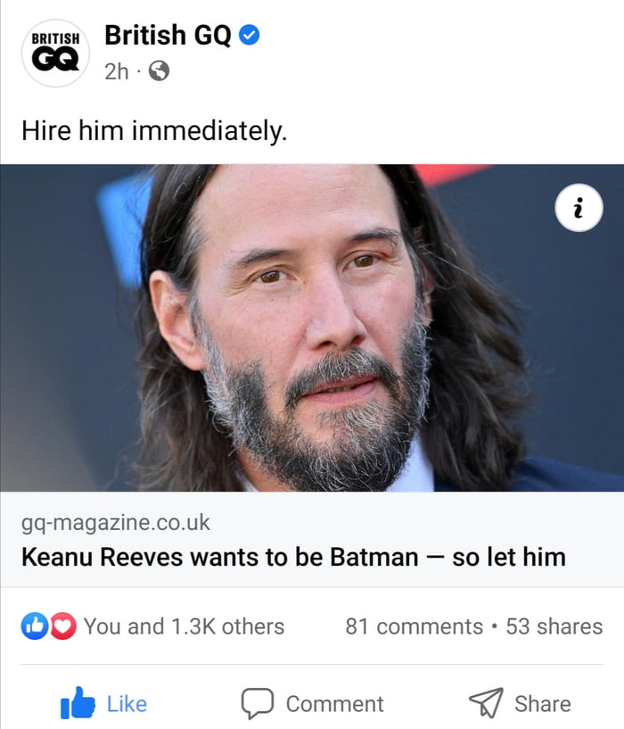 Heck even if Keanu Reeves want to be a Harry Potter I'll support him - 9GAG