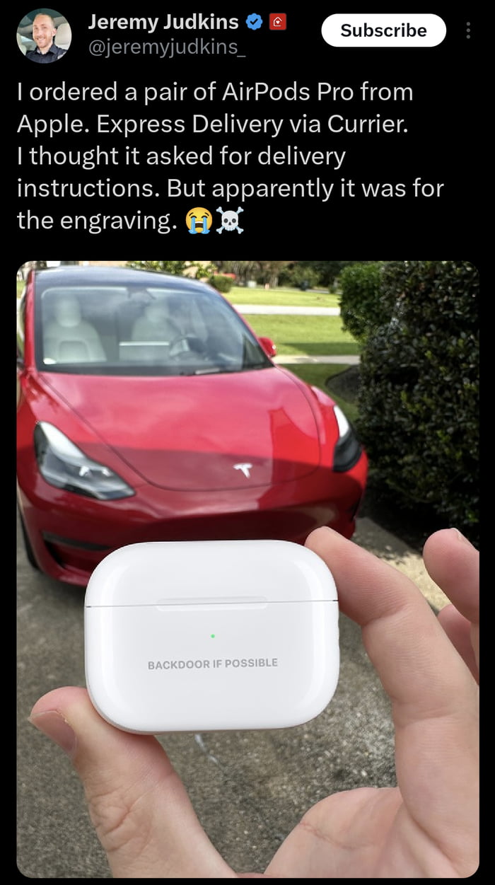 He tried to add delivery instructions to his airpods 9GAG