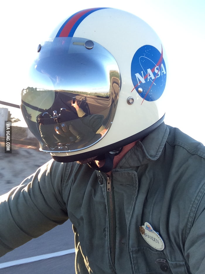 The tribute motorcycle helmet from NASA... - 9GAG