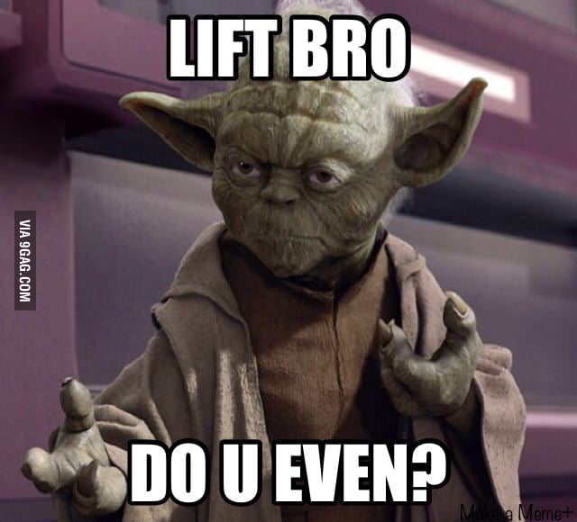 Yoda, lifting like a BOSS - 9GAG