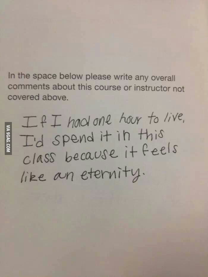 Time moves slow in class. 9GAG