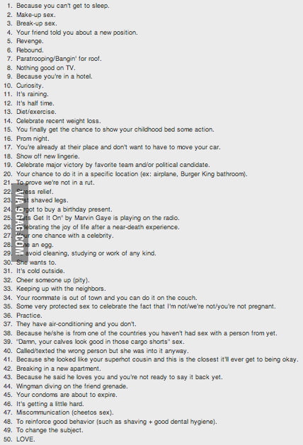 Lily's 50 reasons to have sex - from How I Met Your Mother - 9GAG