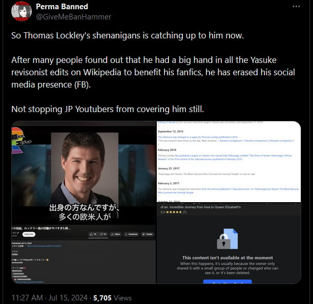 We are witnessing how history can be rewritten. Thomas Lockley has been