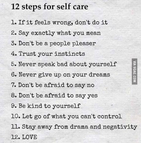 12 steps for self care - 9GAG