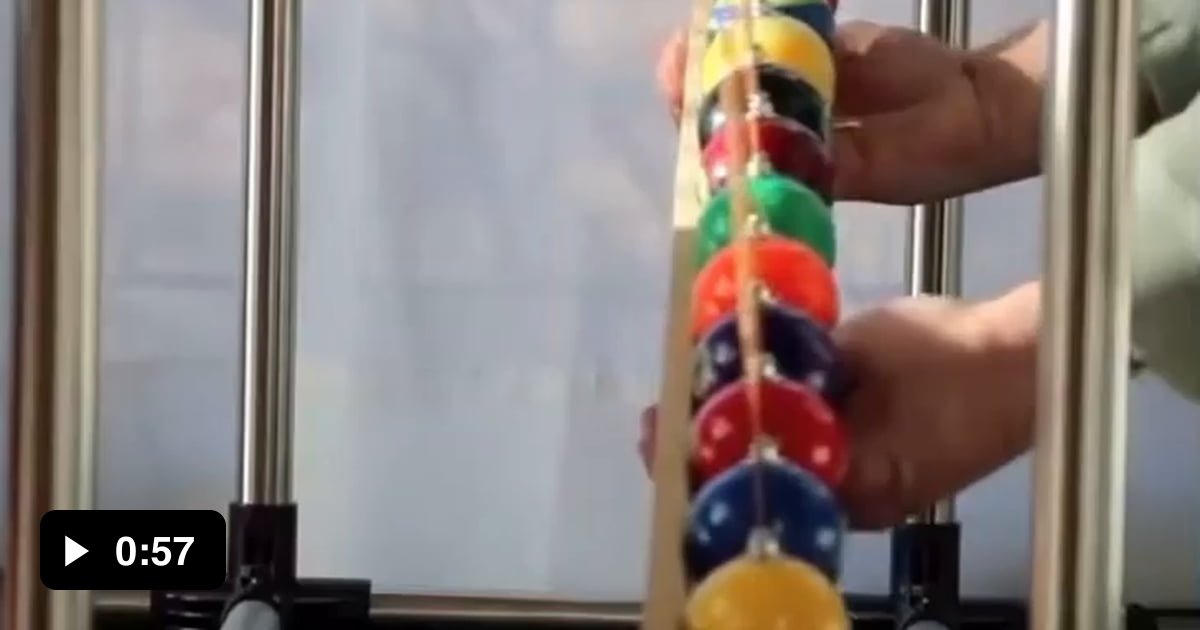 Homemade pendulum with 15 billiard balls 9GAG