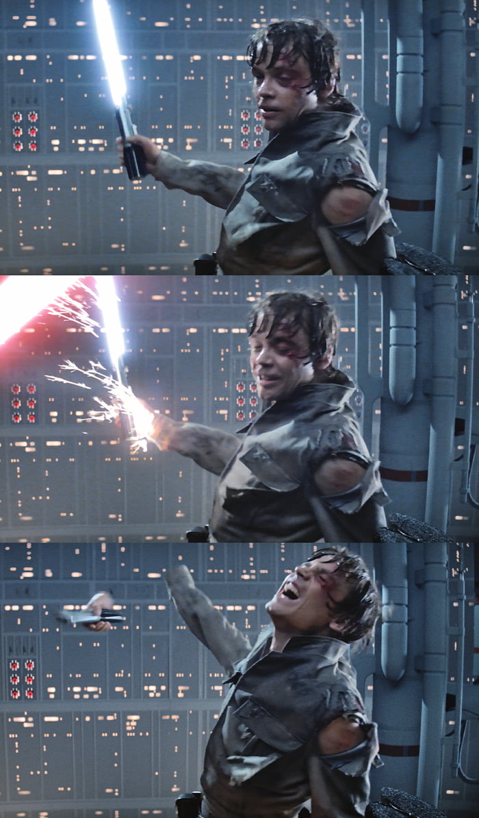 Luke Skywalker loses his hand and lightsaber to Darth Vader this is still one of the best