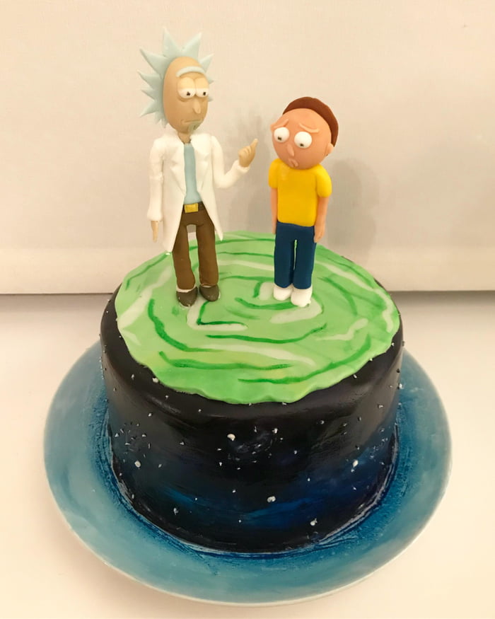 GF made me this Rick & Morty cake - 9GAG