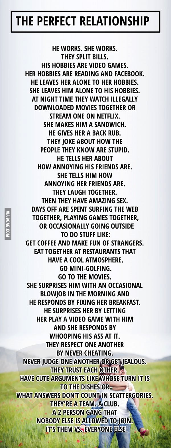 Striving for this perfect relationship