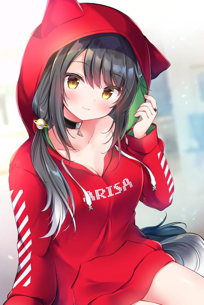 Anime wolf girl hoodie Clearance