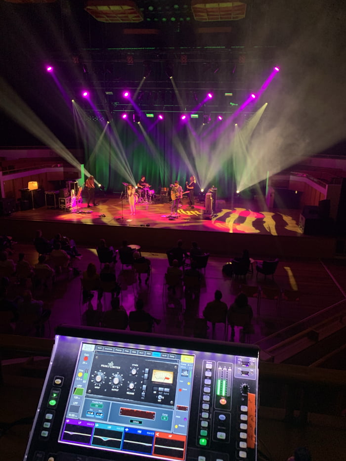 My job sound engineer. I tour with bands. First show in 3 months. 30 people allowed in a 1200