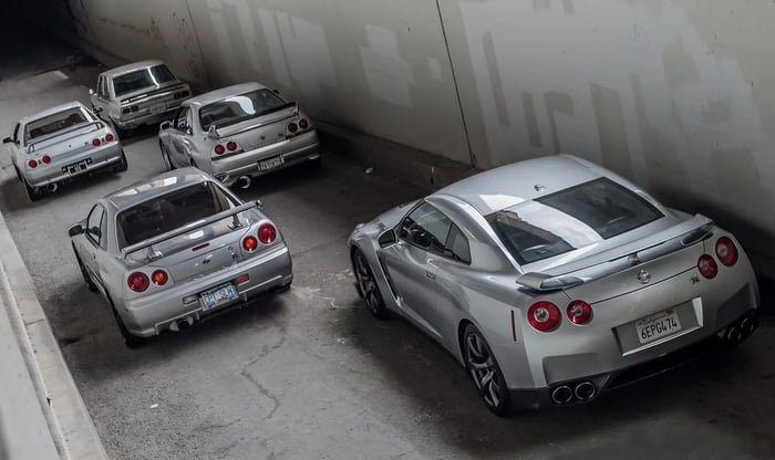 Different generations of Nissan GTR 9GAG