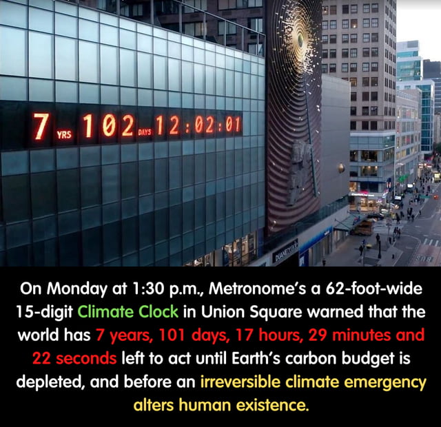 The Earth has a deadline. And the Climate Clock in New York City is ...