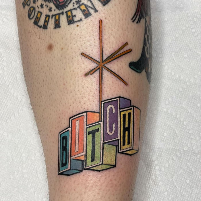 Vintage Inspired "B*tch" Sign By Gab Yunis At Bee Tattoo In Minneapolis ...