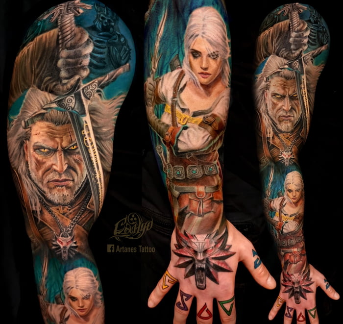 The Witcher Sleeve Front Part Done By Sando Seryozhev At Artanes