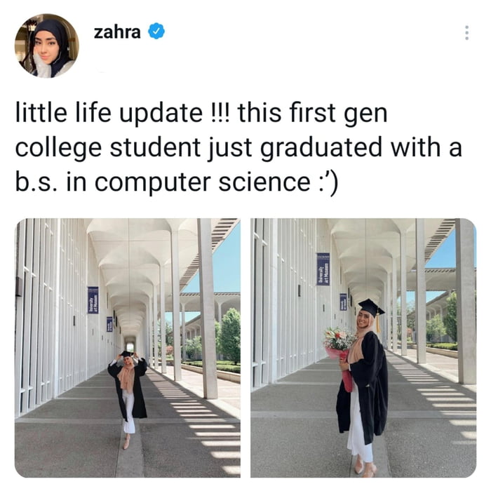 First-gen college student graduating in Computer Science - 9GAG