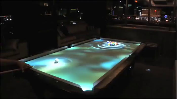 "Cuelight", An 80.000 $ Interactive Pool Table - 9GAG