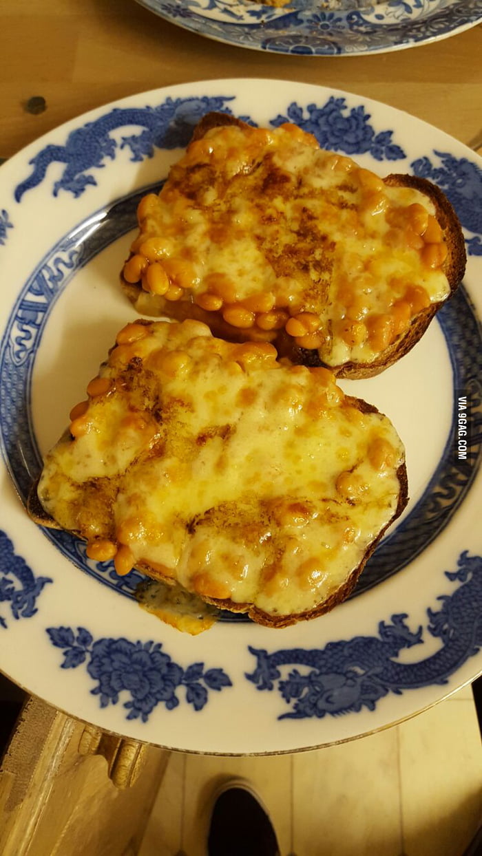 The ultimate food. Beans and cheese on toast with Worcester sauce. 9GAG