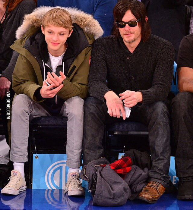 Norman Reedus Daryl And His Son Mingus 9gag