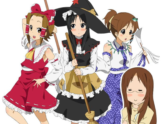 Ritsu, Mio and Ui cosplayed as Touhou characters (by uguisu (happy turn ...