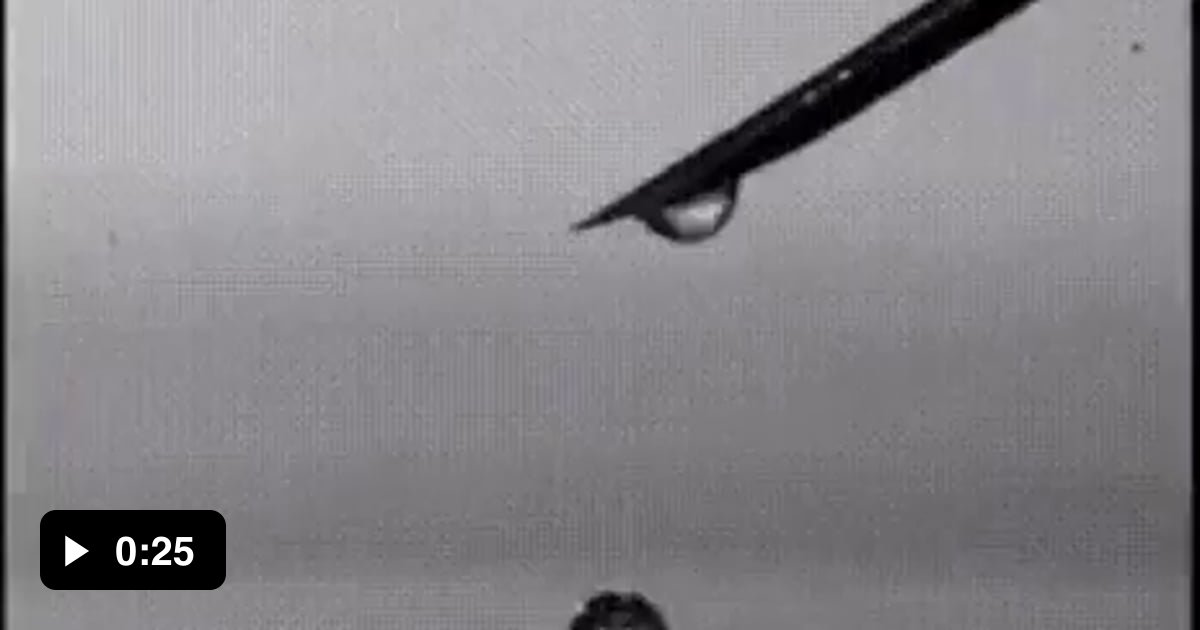 Watching what happens when a drop of water falls onto a water surface in slowmotion this is