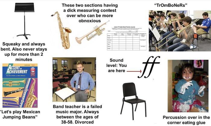 Middle school band class starterpack - 9GAG