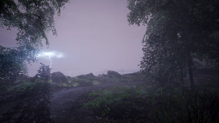 Working on the weather during a storm. Adjusting lights, sound