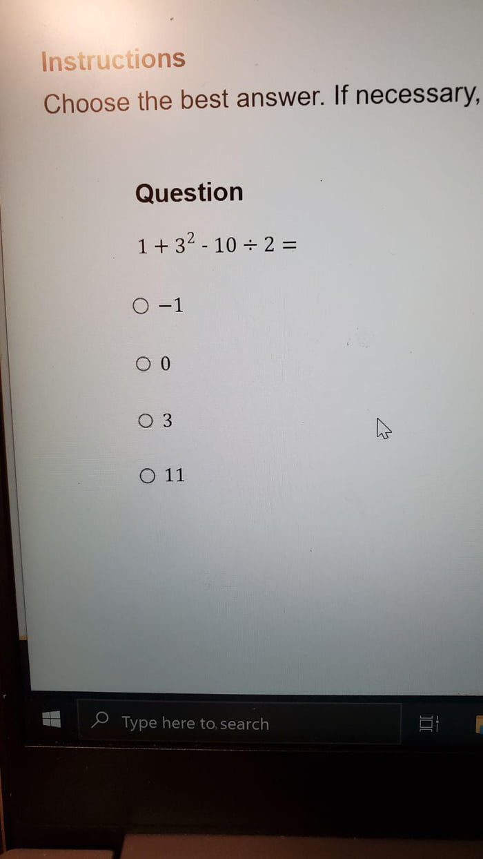 The right answer isn t available in this practice math placement exam