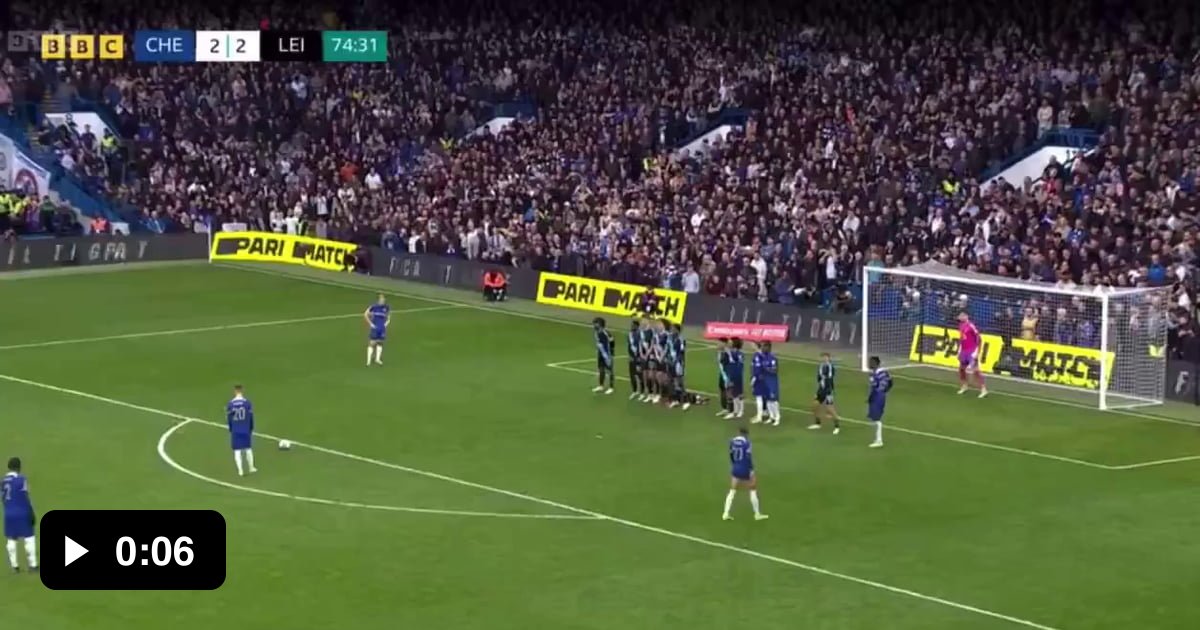 Raheem Sterling free-kick gs Leicester 74' - 9GAG