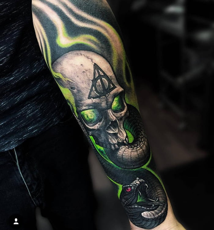 Zayvor Halloween Death Eater Tattoo Death Eater Mark Tattoo TemporaryMark  Mamba Skull Snake Temporary Tattoo