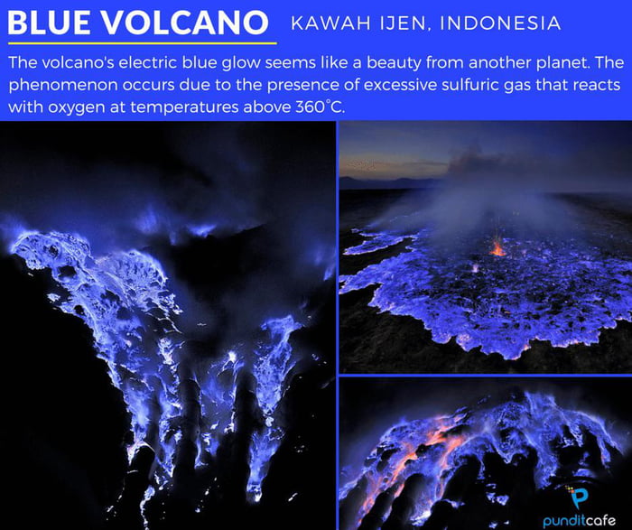 The Blue Volcano in Indonesia - 9GAG