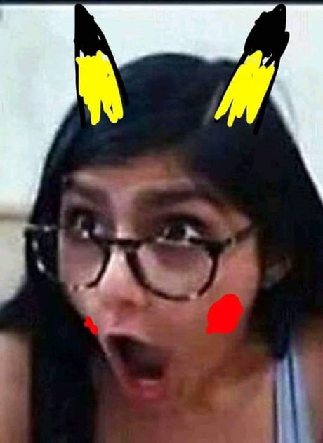 Pikachu meme with mia khalifa - 9GAG