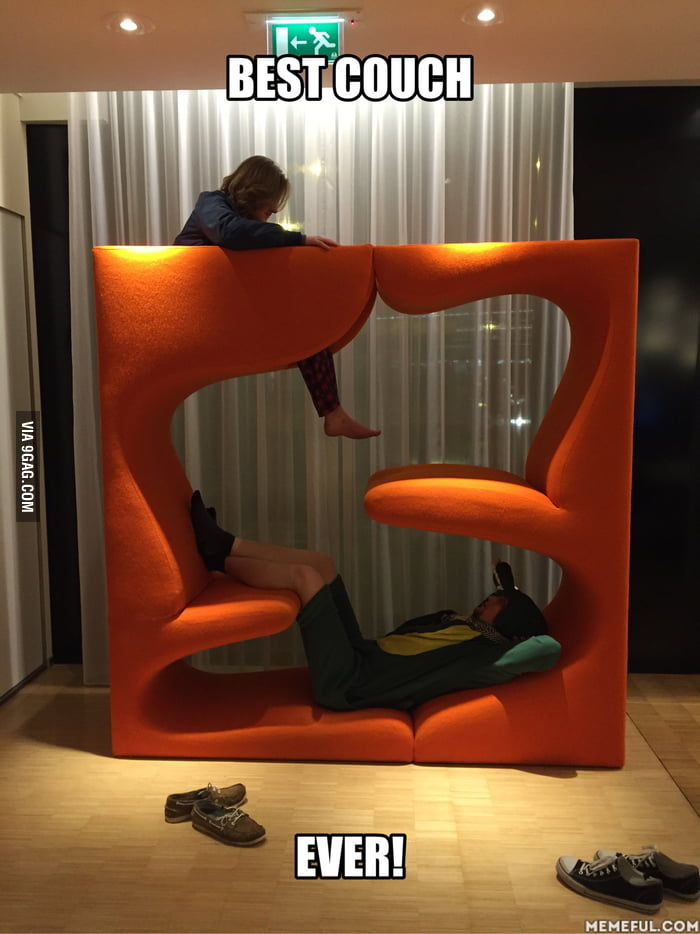 Couch at the hotel I was staying 9GAG