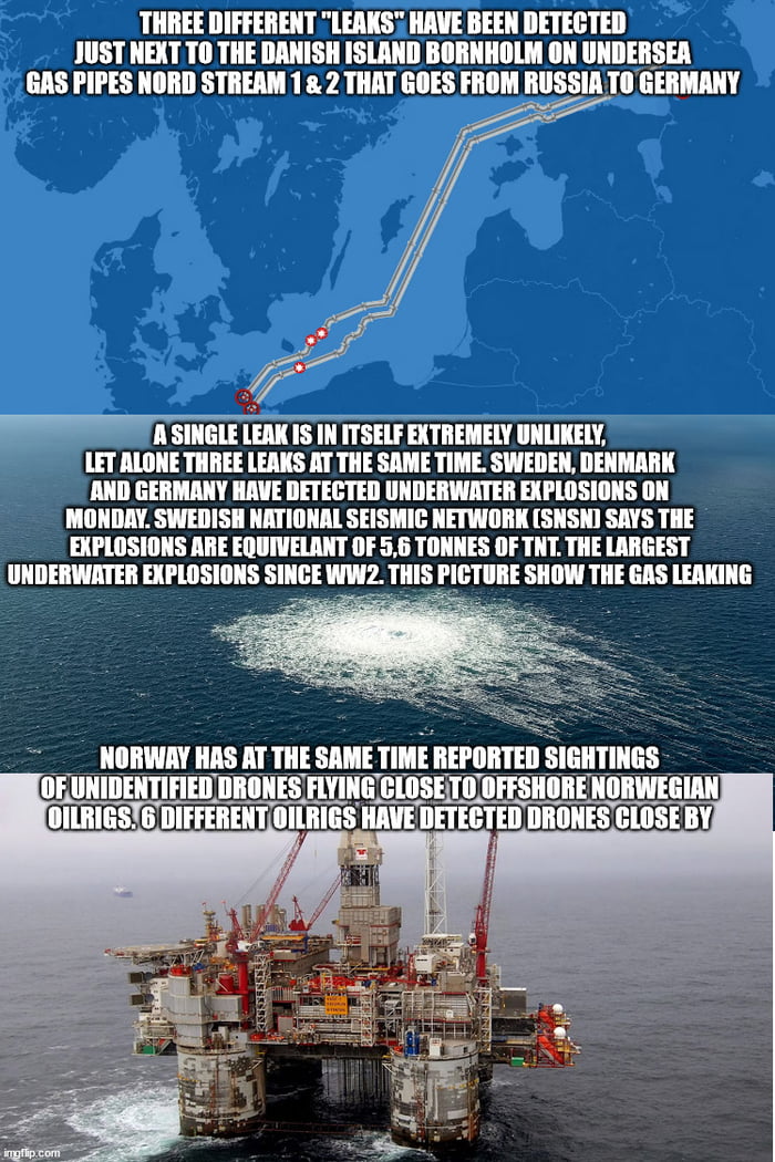 Nord Stream Gas Pipe Sabotage Expected To Be Underwater Bombings. Both ...