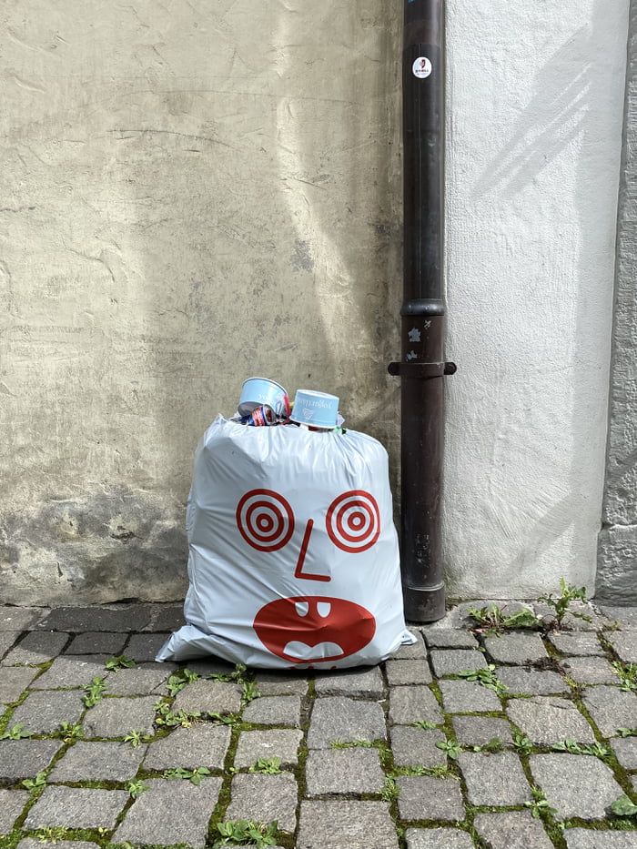 The trash bags in the city of Solothurn look just damn funny 9GAG