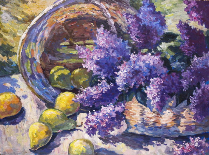 My Oil Painting Lilac Oil On Hardboard 2022 9GAG