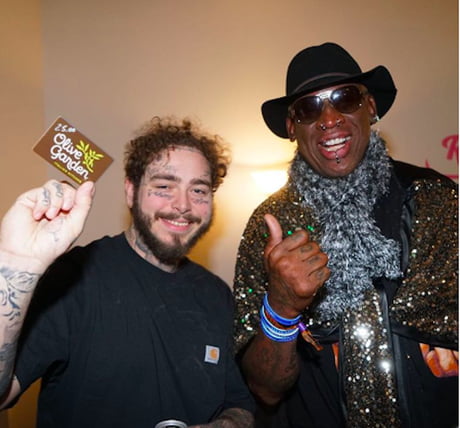 Dennis Rodman Gave Post Malone A 25 Gift Card To Olive Garden For