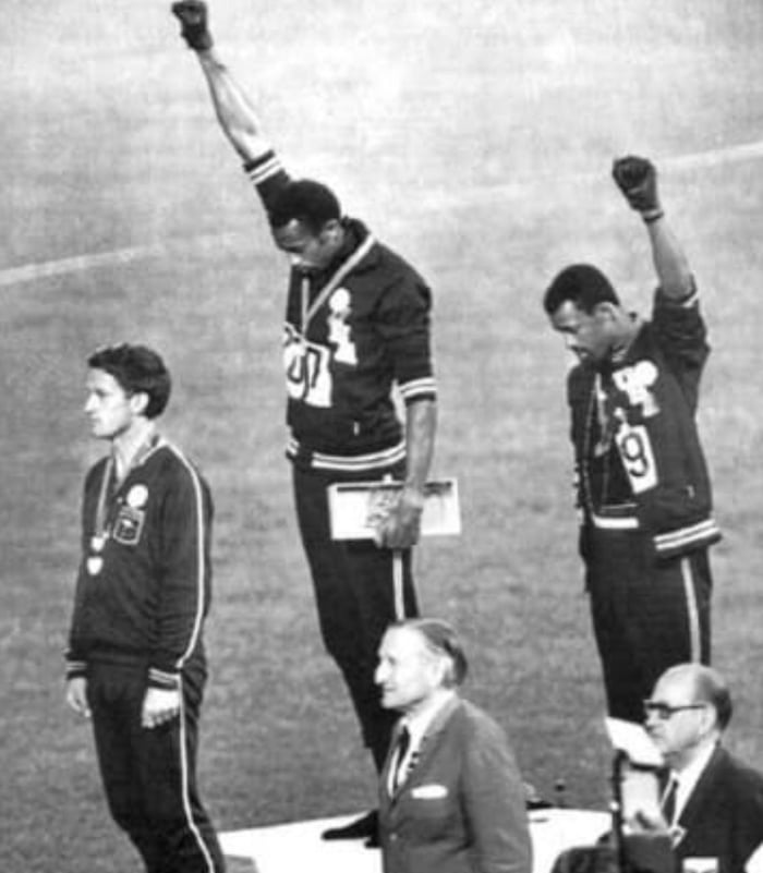 The 1968 Olympics Black Power Salute African American Athletes Tommie Smith And John Carlos Raise Their Fists In A Gesture Of Solidarity At The 1968 Olympic Games Both Americans Were Expelled From