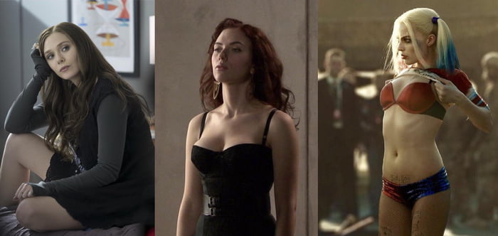 Elizabeth Olsen vs Scarlett Johansson vs Margot Robbie - 9GAG.
