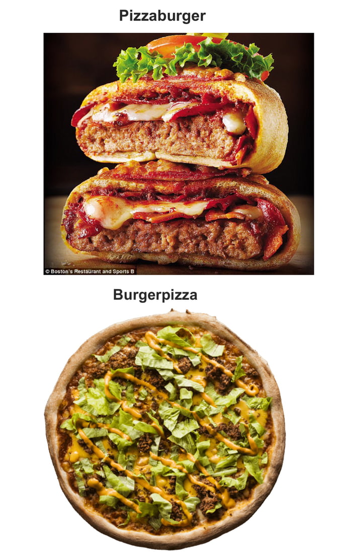 In Response To Pizza Vs Burger. Pizzaburger Vs Burgerpizza. - 9GAG