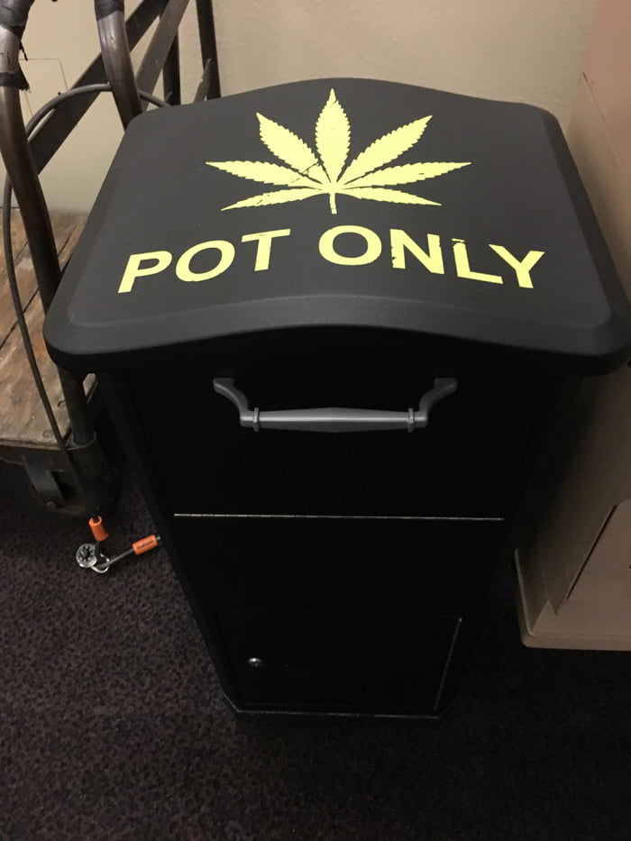 In Colorado airports, they have pot only trash cans to subtlety remind