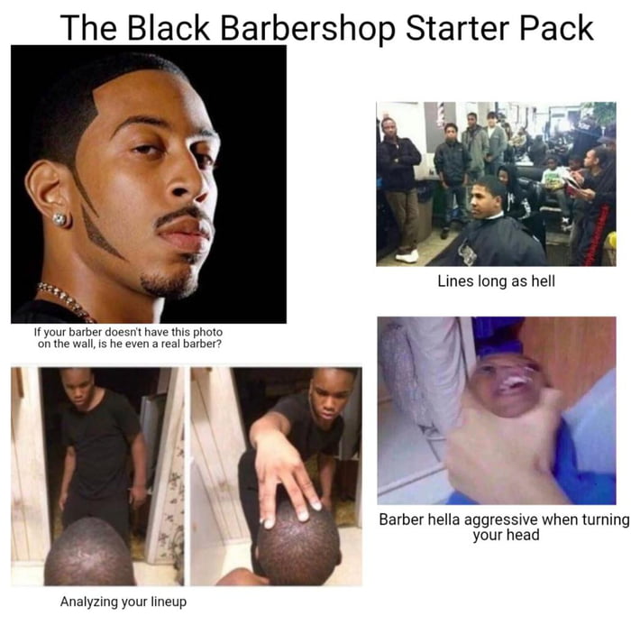 The Black Barbershop Starter Pack Gag