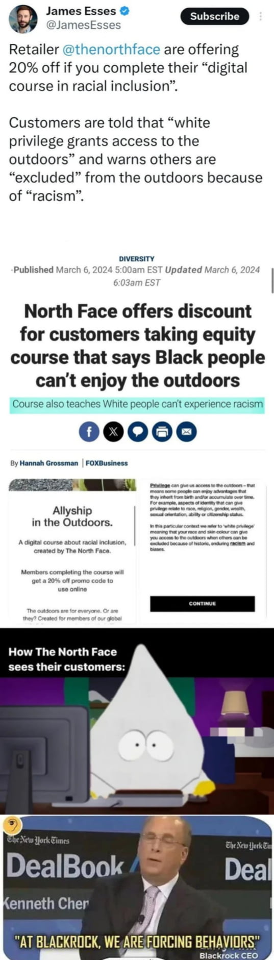 Alternative headline "Overpriced outdoor brand tries to alienate their