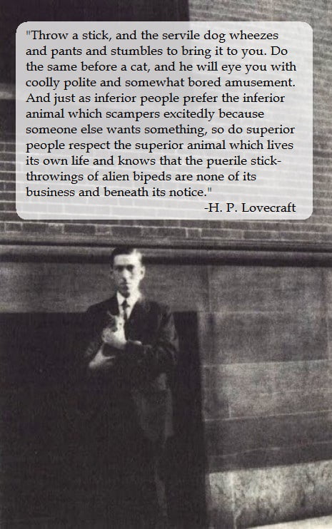 H.P. Lovecraft on cats and dogs - 9GAG