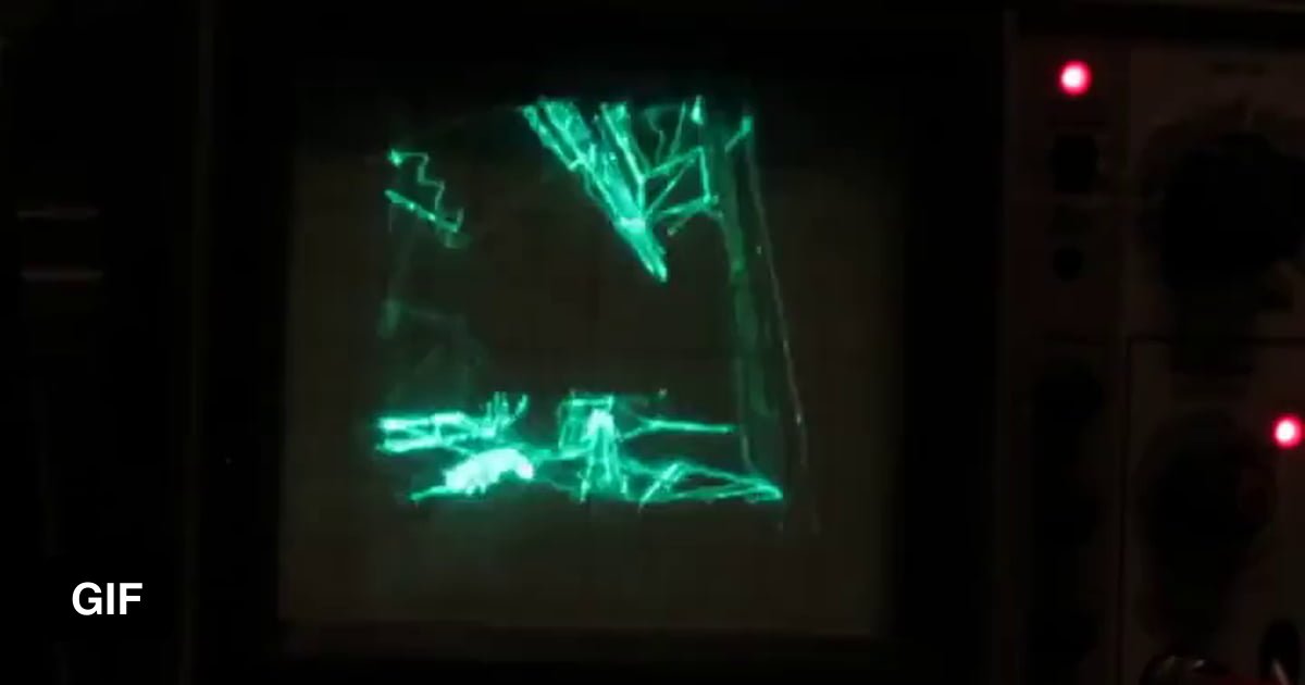Quake played on an oscilloscope 9GAG
