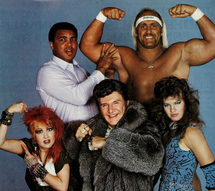 Muhammad Ali, Hulk Hogan, Liberace, Cyndi Lauper, Plus one other ...