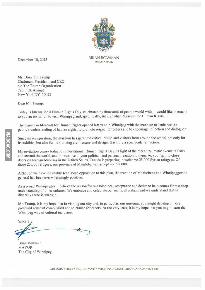 a-letter-from-the-mayor-of-winnipeg-to-invite-trump-to-the-human-rights