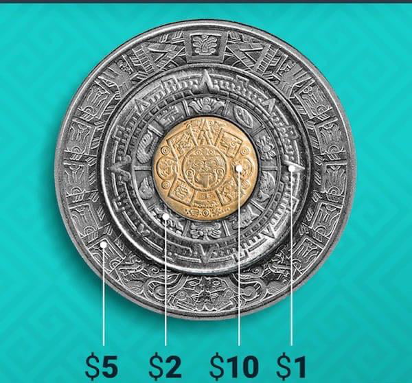 If you ensemble together the outer rings of a $1, $2 and $5 pesos of a  Mexican coin and the center of a $10 pesos coin you get the maya calendar.  - 9GAG